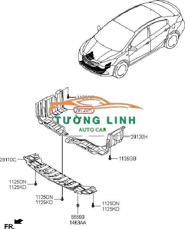 29110A7200 | CHẮN BÙN GẦM XE CERATO 2012 - Ảnh 3