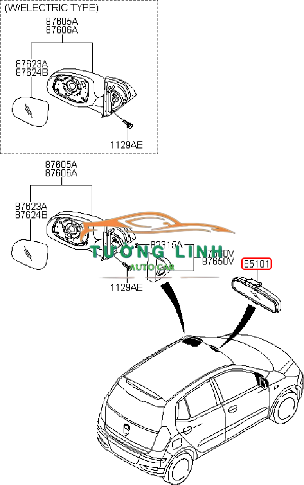 GƯƠNG CHIẾU HẬU PHỤ SUZUKI 5 TẠ | 8470177A005PK - Ảnh 4