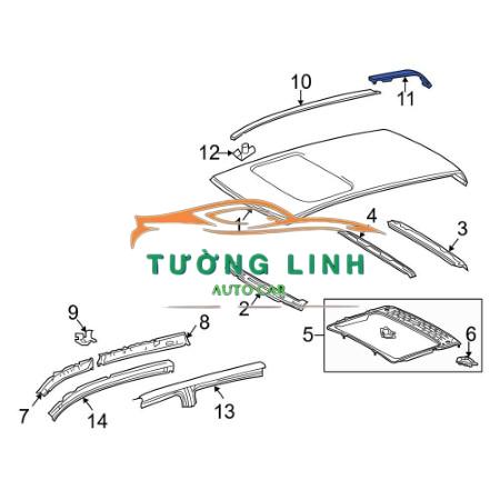 GIOĂNG NÓC XE TOYOTA CAMRY 2010 CHÍNH HÃNG | 75555-06070 - Ảnh 4