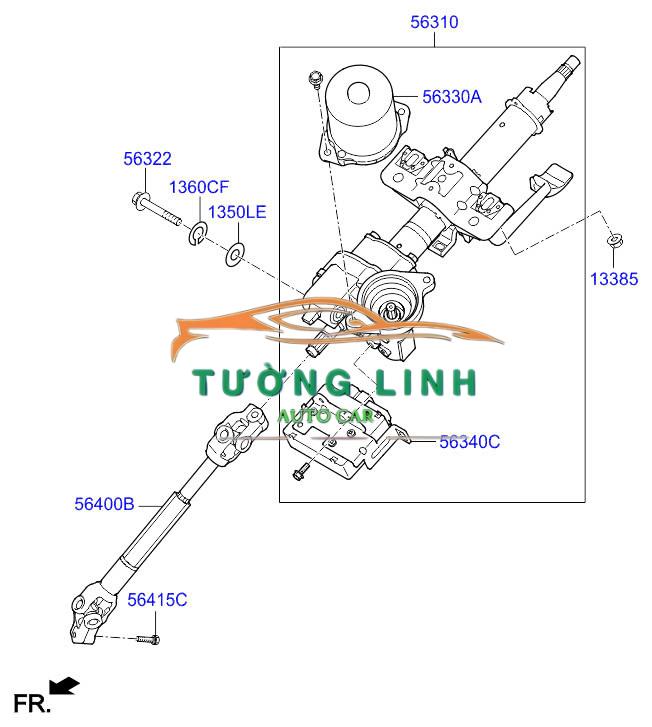563303X500 | MÔ TƠ CỌC LÁI HYUNDAI ELANTRA 2011 - Ảnh 3