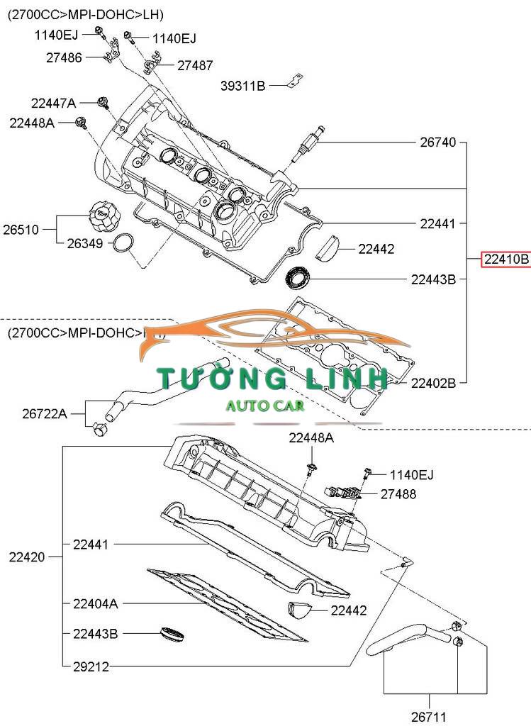 NẮP CAM TRÊN XE HYUNDAI STAREX 2008 | 213804A005 - Ảnh 4
