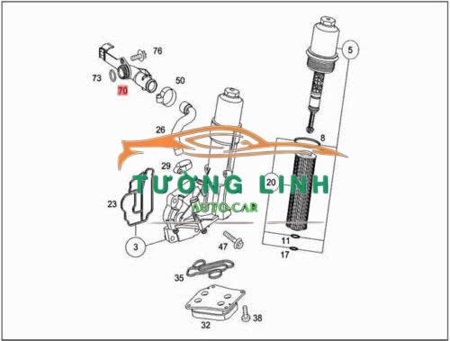 2712002452 | ỐNG NƯỚC LÀM MÁT ĐỘNG CƠ XE MERCEDES C200 - Ảnh 4