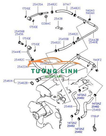 Ống nước turbo nissan navara 2020 | 14498EB70A - Ảnh 5