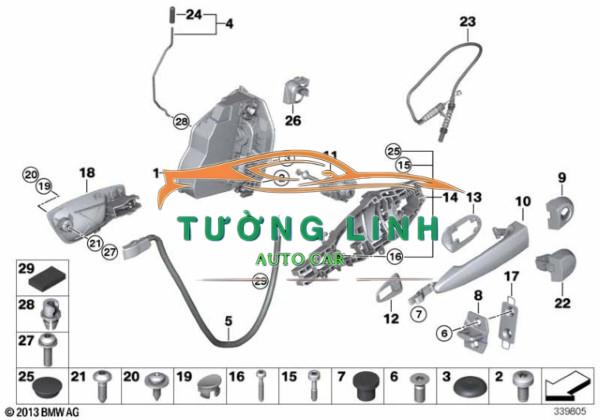 BẢN LỀ CỬA LÙA GIỮA HYUNDAI STAREX GRAND | 839404H00 - Ảnh 4