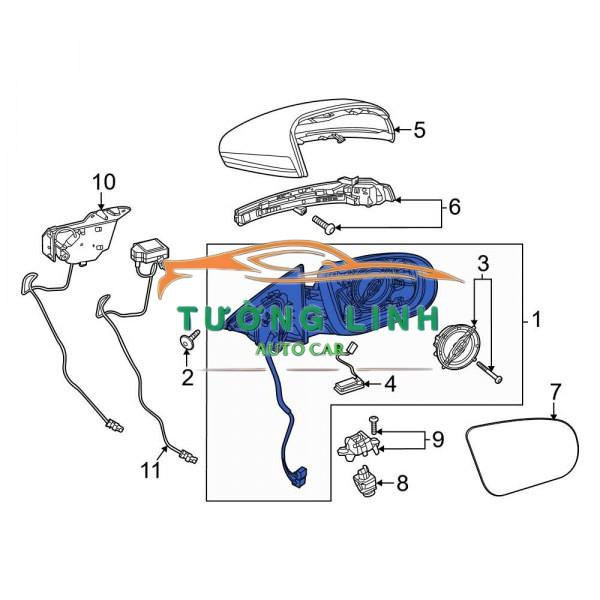 Mặt gương (kính) chiếu hậu Mercedes V250 2022 | 55102035 - Ảnh 4